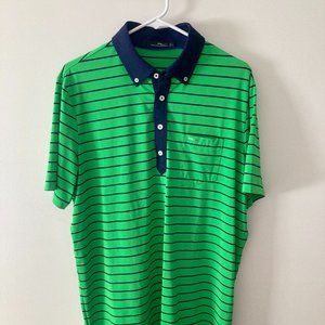 RLX Golf Green Blue Moisture Wicking Polo